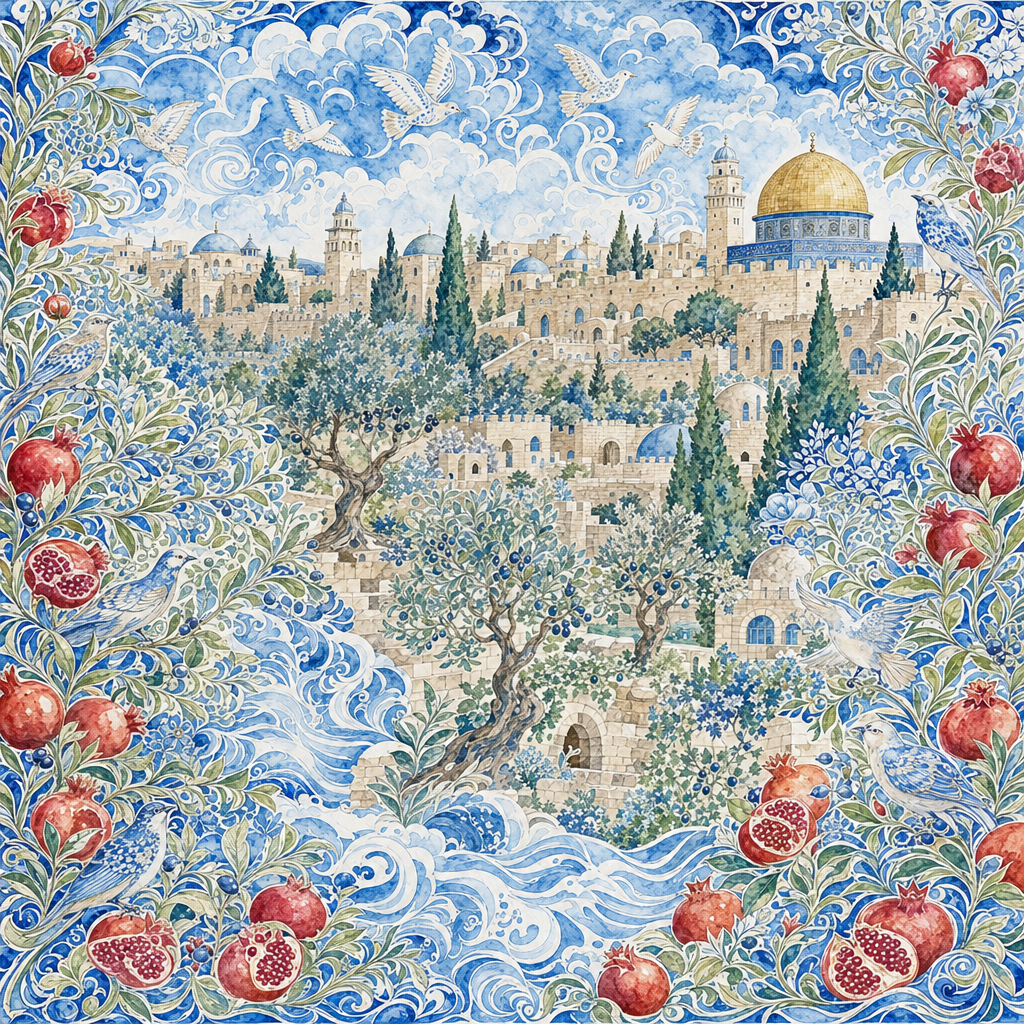 Pomegranates And 7 Blessings Layered